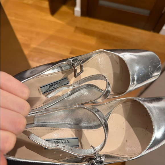 Prada 💌 Silver Mary Janes - Picture 9 of 9